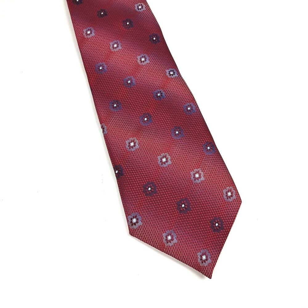 Borrelli Men's Multi Colored Red Purple Floral Hand Stitched Elegant Tie - READ - Picture 4 of 12